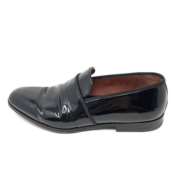 Men’s Magnanni Black Patent Leather Tuxedo Loafers Size 9 M 12893 - Picture 1 of 10